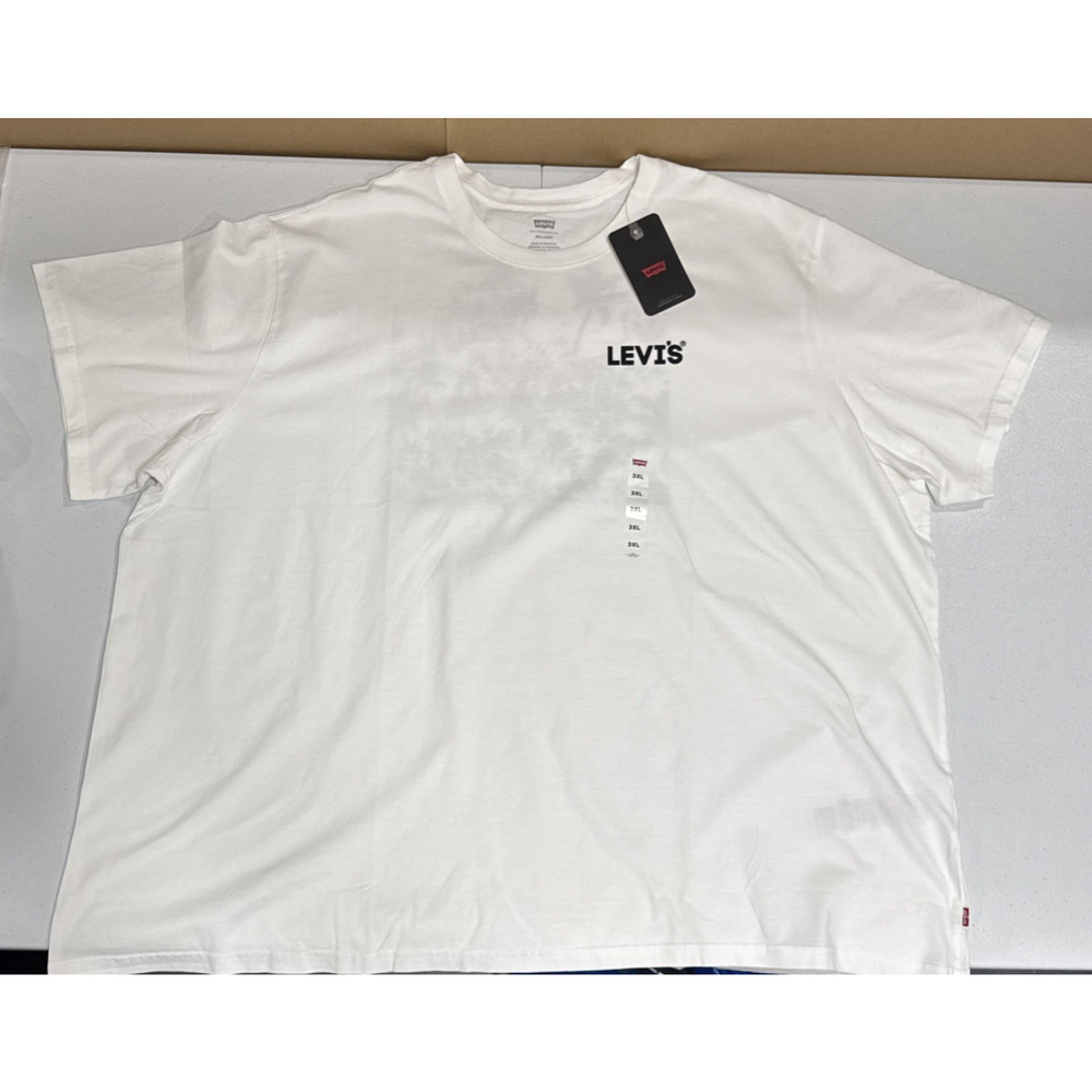 Levi's Mens 3XL Short Sleeve Relaxed Fit T-Shirt White Back Island Print Tee